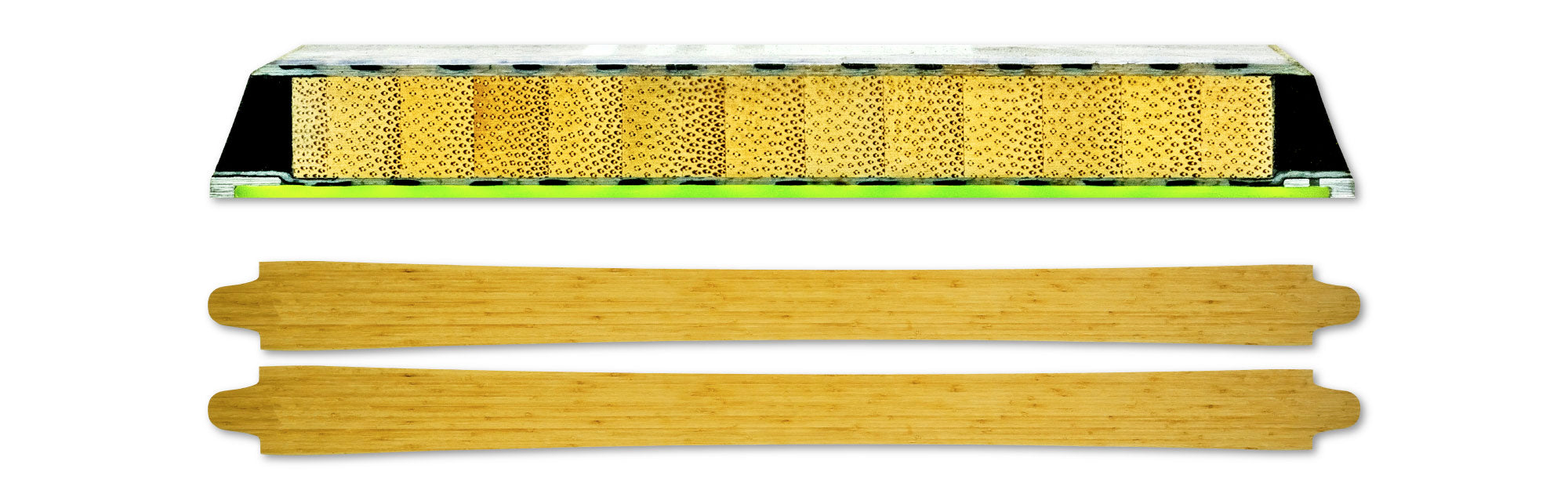 LITE Layup core: full bamboo, milled for the lighter profile